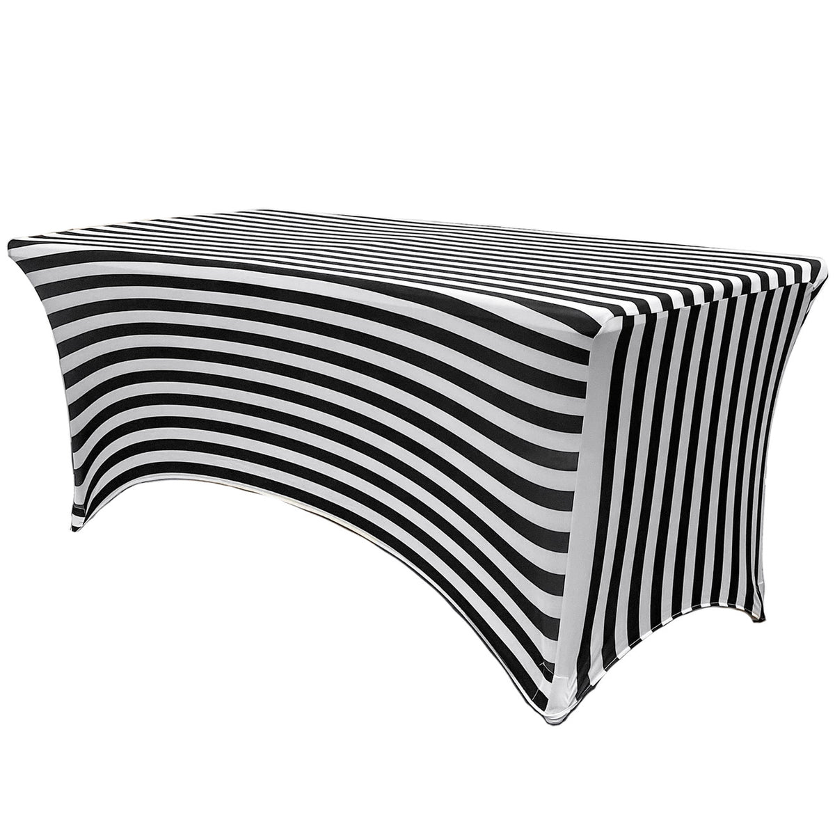 Print Spandex Folding Chair Cover in Black and White Striped – Urquid Linen