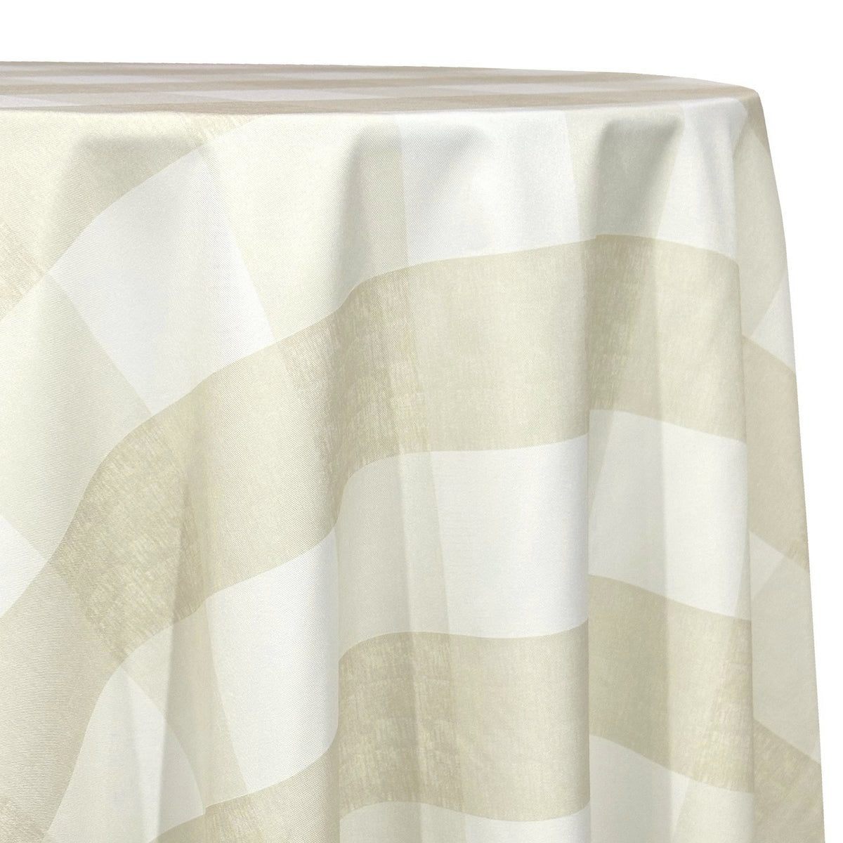 Hampton Checker (Poly Print) Linen in Taupe – Urquid Linen