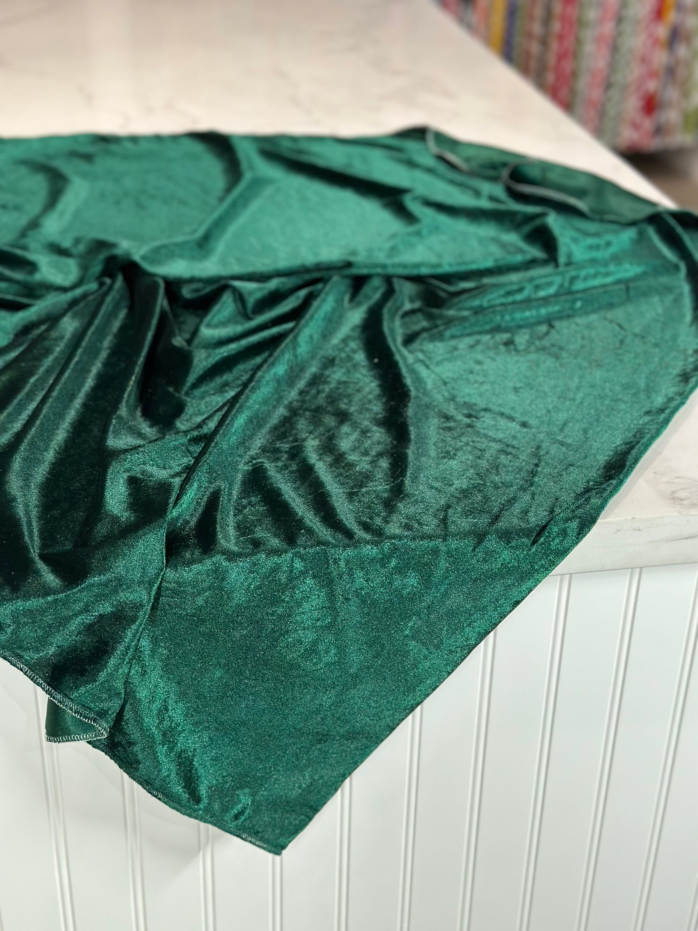 10 yards Velvet Fabric Roll - Emerald Green