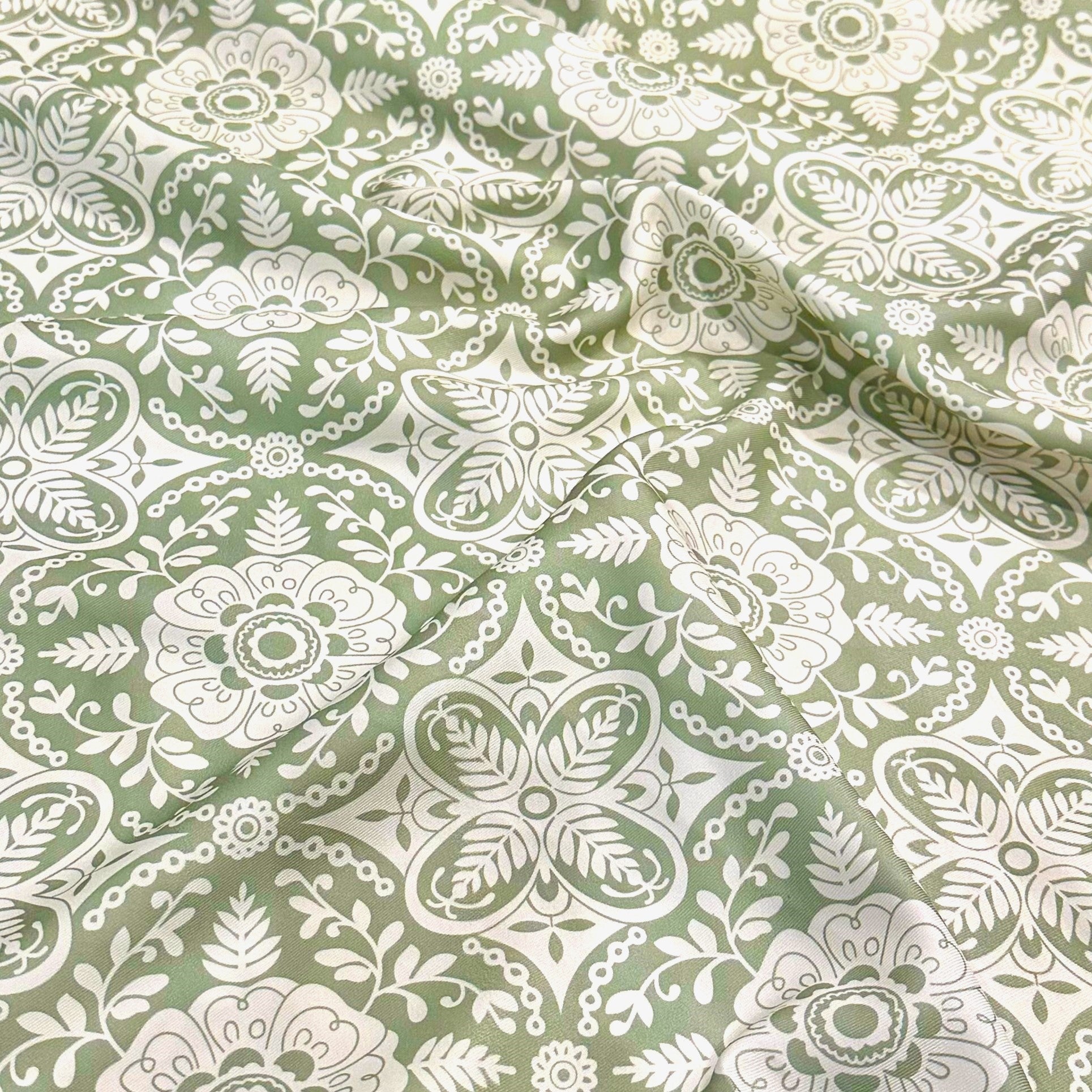 Morocco (Poly Print) Table Linen in Sage