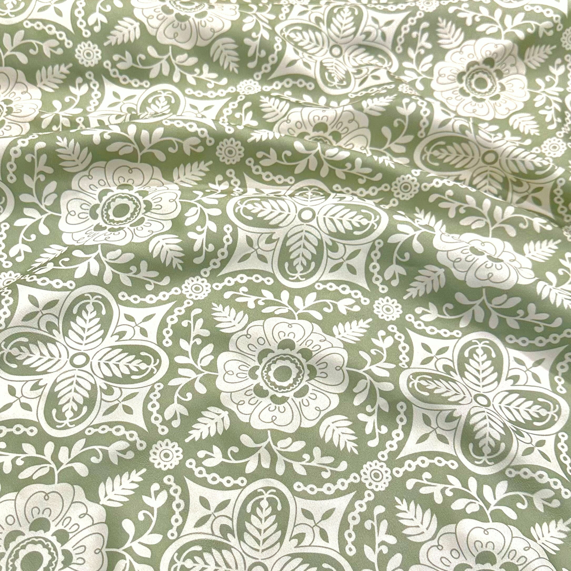 Morocco (Poly Print) Table Linen in Sage