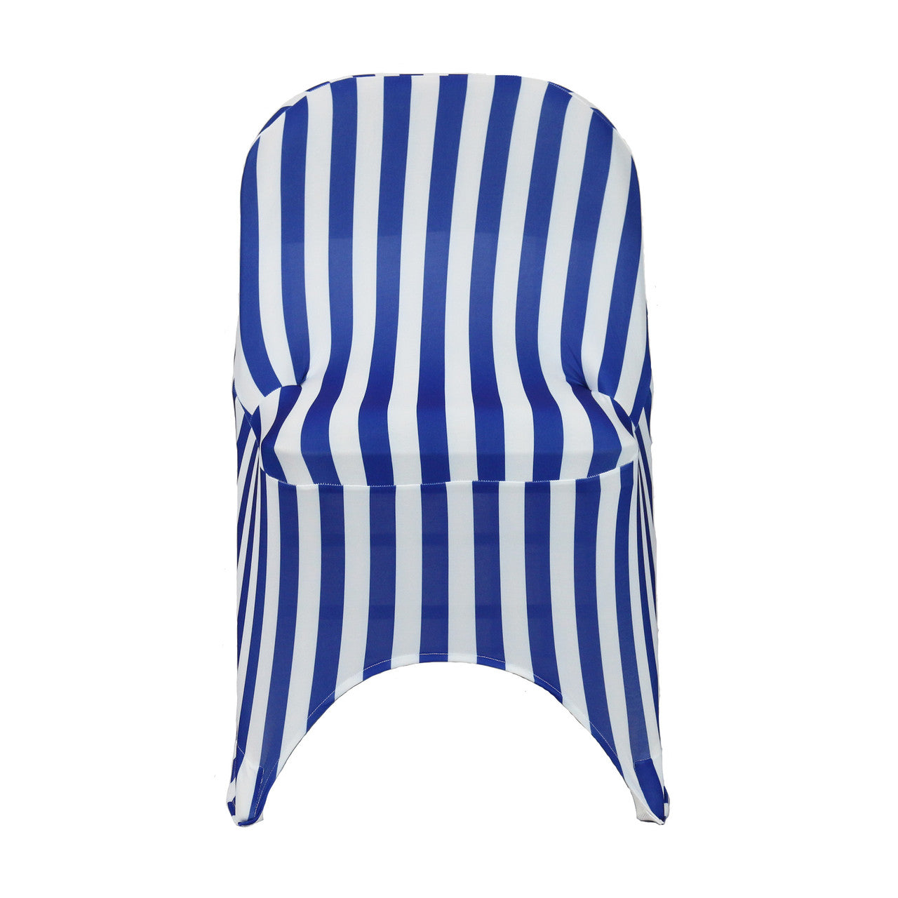 Print Spandex Folding Chair Cover in Royal Blue and White Striped