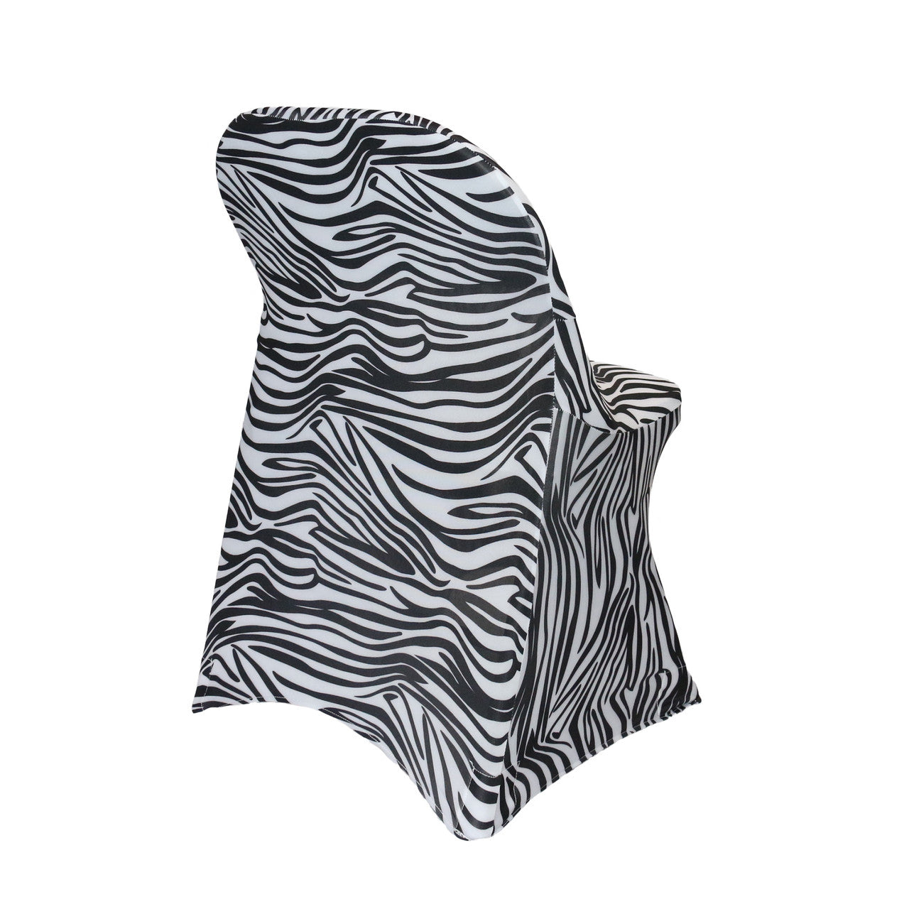 Print Spandex Folding Chair Cover in Black and White Striped