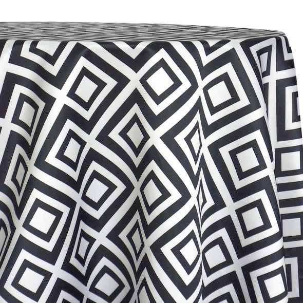 Paragon Print (Lamour) Table Linen in Black and White