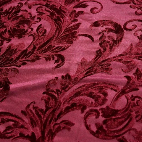 Burgundy Velvet Jacquard (908-5) Fabric