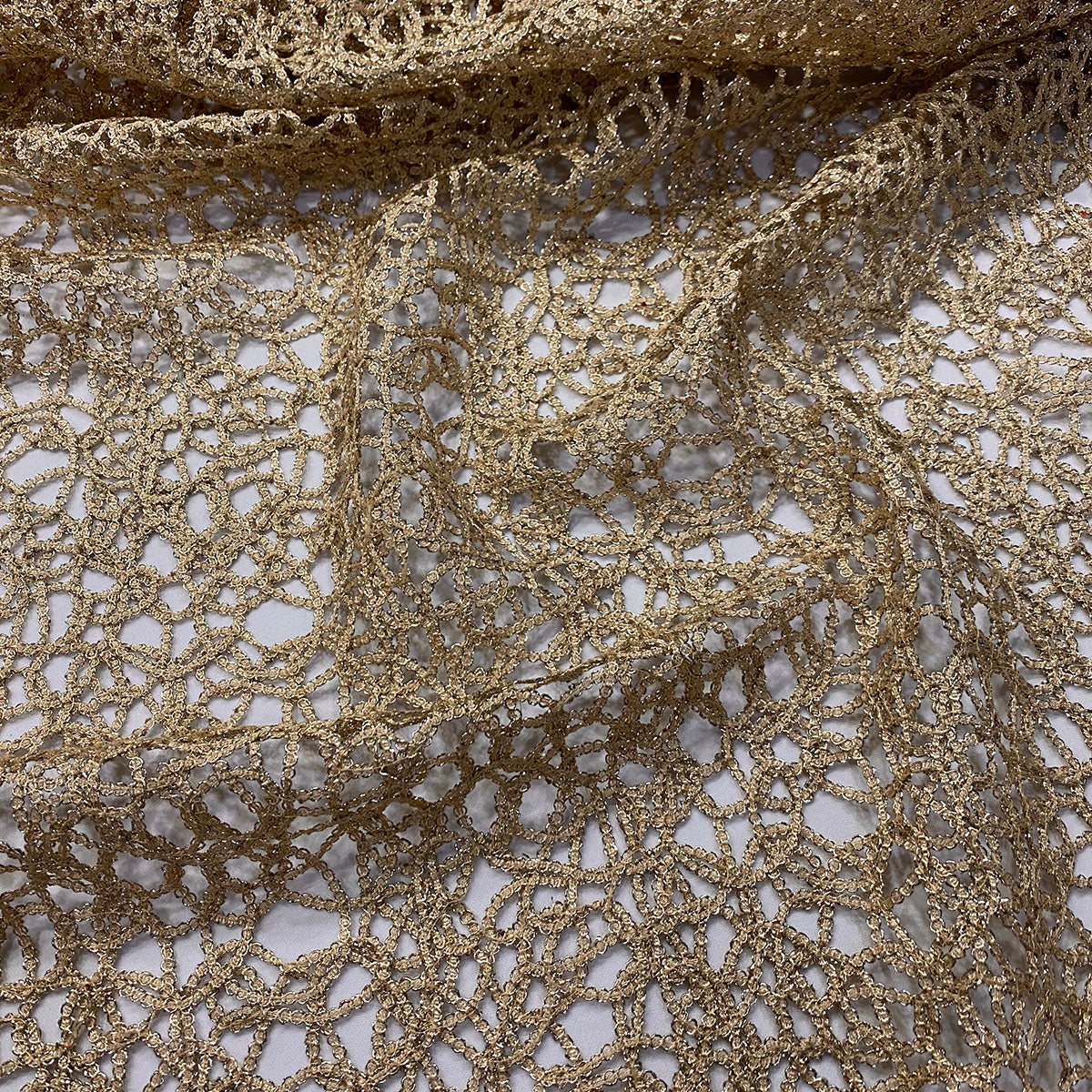 Champagne lace fabric by the clearance yard