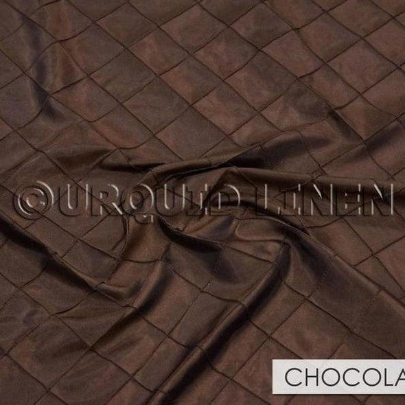 Visual Textile Embroidered Pintuck Taffeta 132-Inch Round Tablecloth  Chocolate