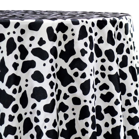 Cow print 2025 table skirt