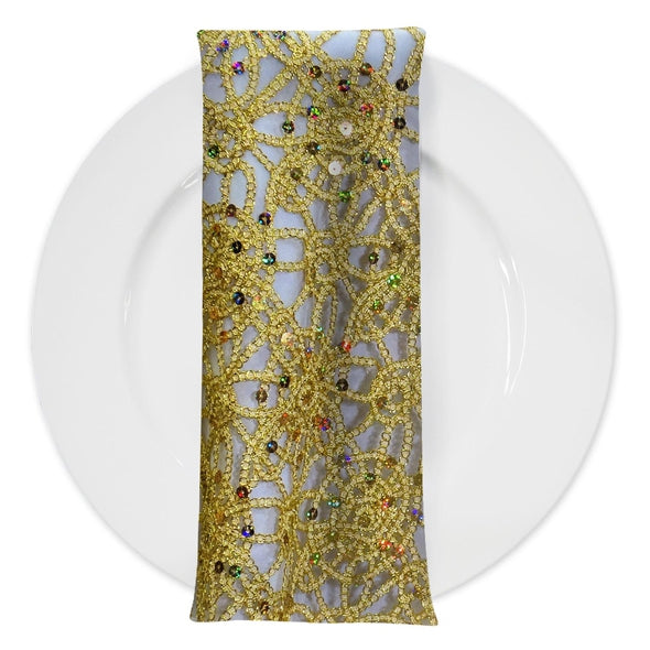 6 DINNER NAPKINs, Queens Lace Milky White BLUE — root cellar designs