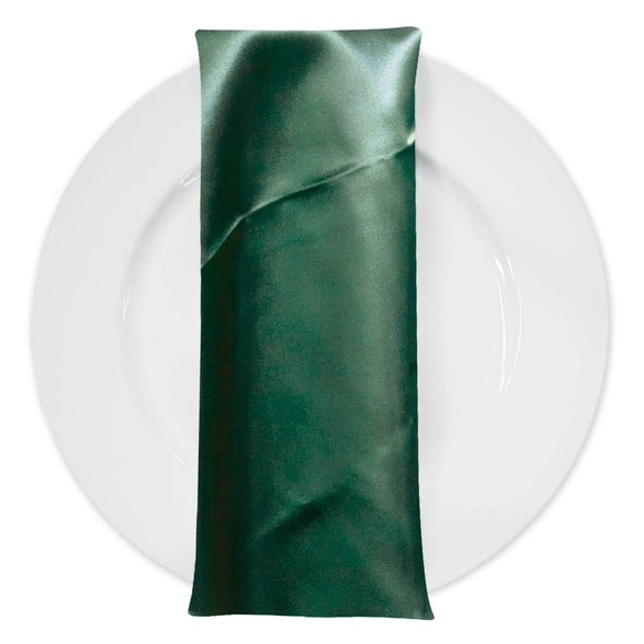 Hunter Emerald Green Satin Dinner Napkins