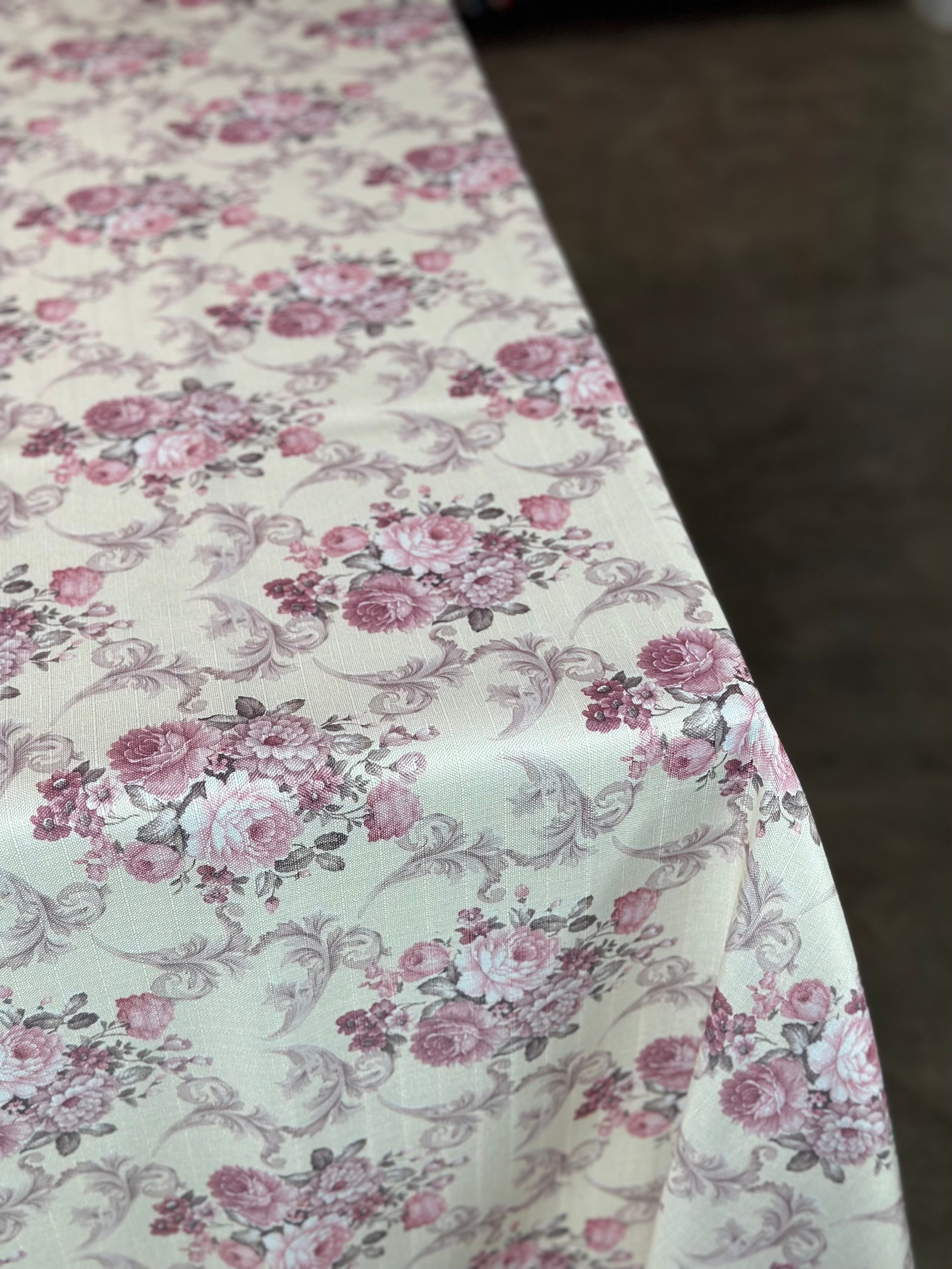 French Floral Table Linen in Blush – Urquid Linen