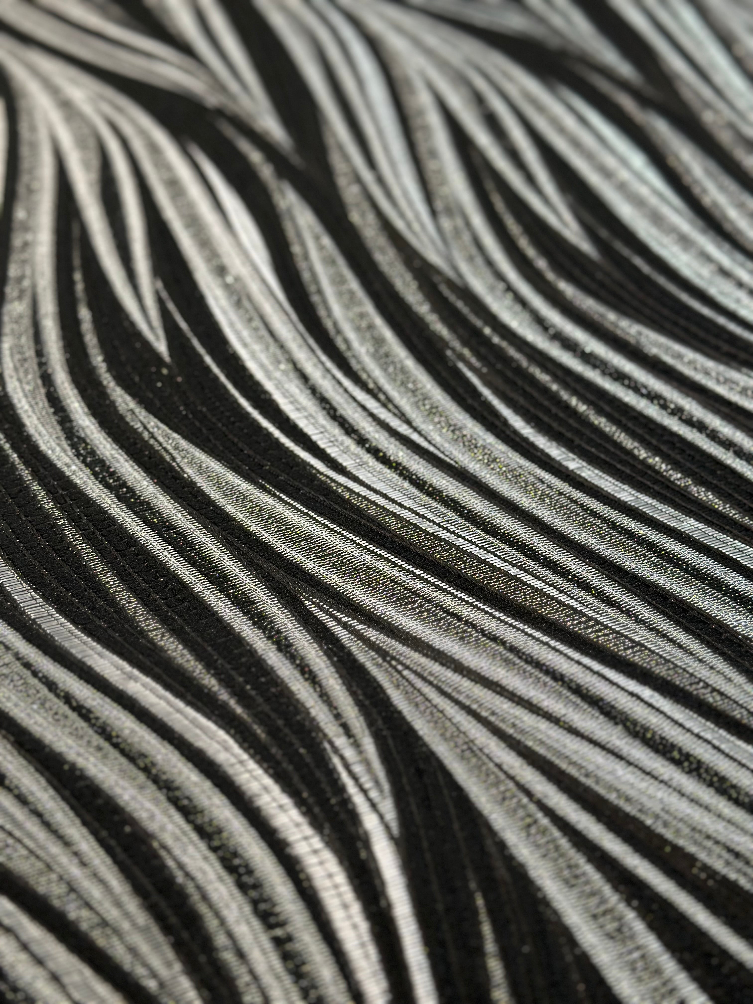 Allure Jacquard Linen in Black and Silver