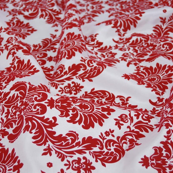 red and white damask pattern