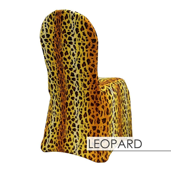 100pcs Leopard Spandex Print Chair Covers Urquid Linen