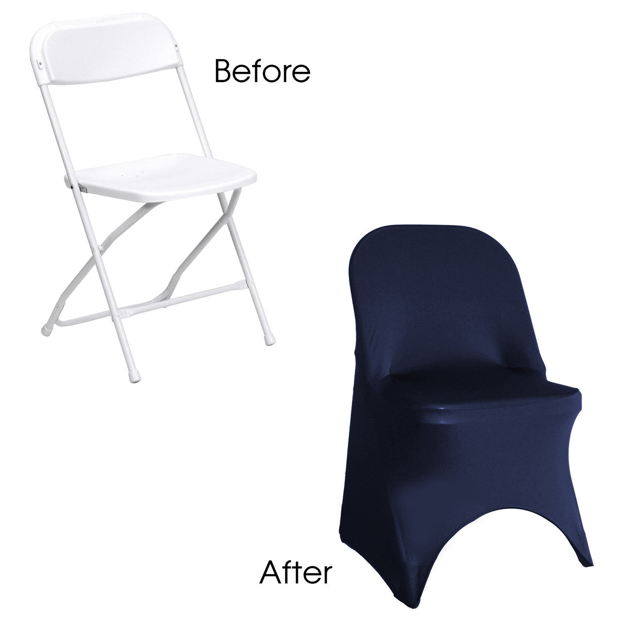Velvet Spandex Folding Chair Cover in Navy Blue – Urquid Linen